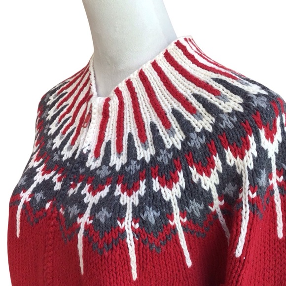 Marisa Christina Vintage Knitted By Hand Fair Isle Zip Cardigan - Picture 9 of 11